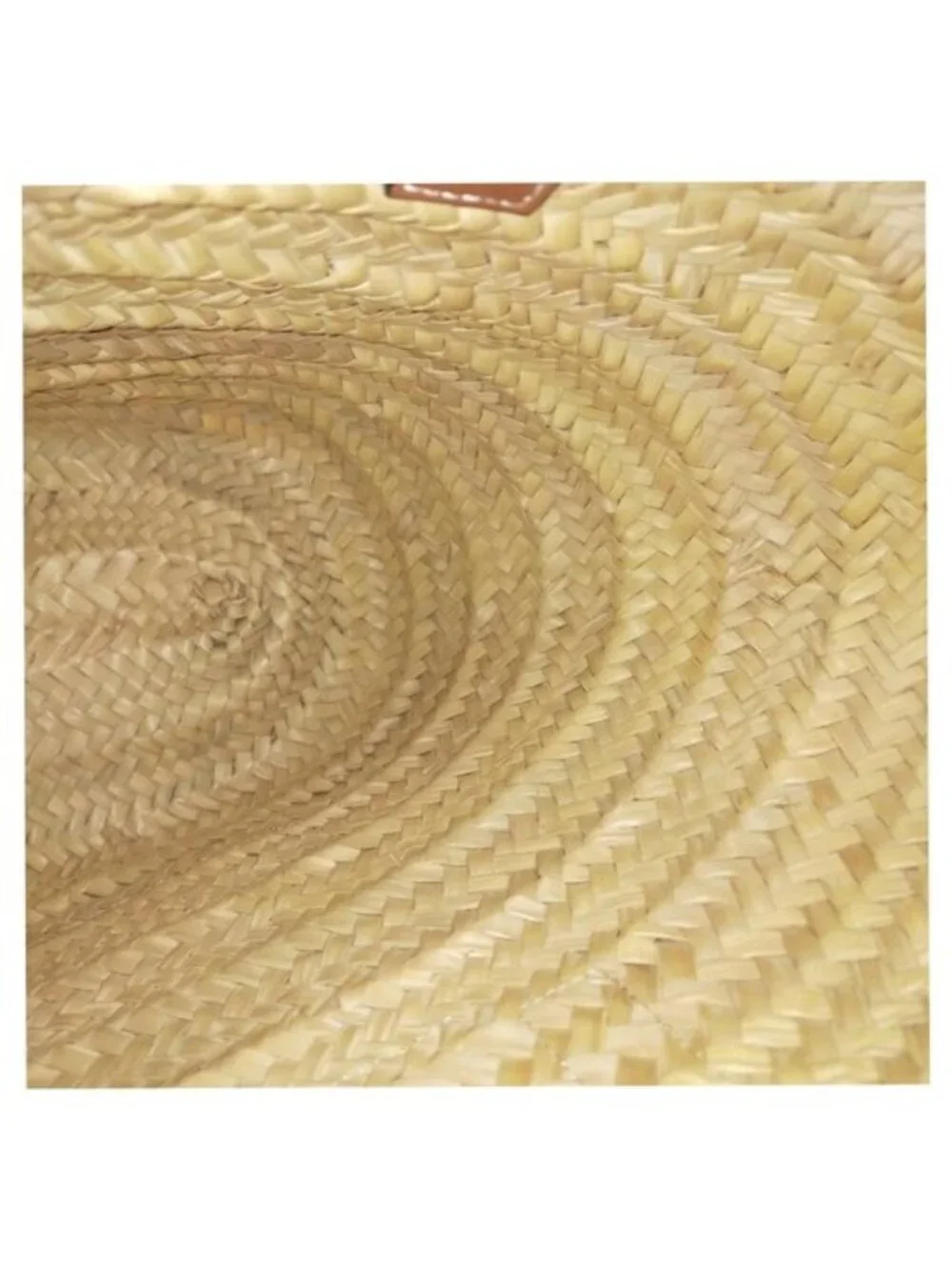Authentic Loewe Large Basket Palm Leaf Leather Tote Bag